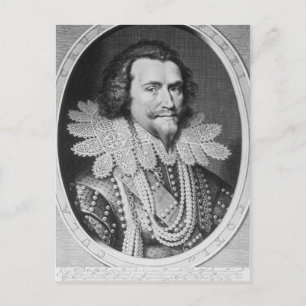 Portrait von George Villiers Postkarte