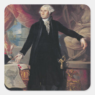 Portrait von George Washington, 1796 Quadratischer Aufkleber