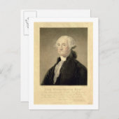 Portrait von George Washington, eingraviert von Wi Postkarte (Vorne/Hinten)
