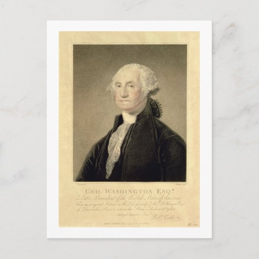Portrait von George Washington, eingraviert von Wi Postkarte (Vorderseite)