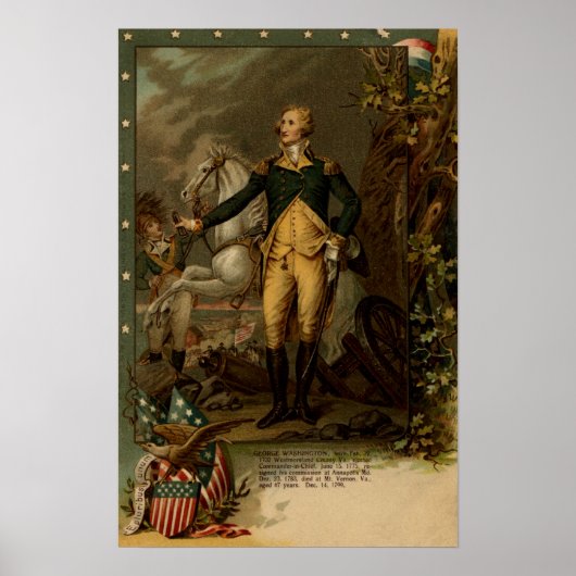 Portrait von George Washington Poster (Vorne)