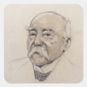 Portrait von Georges Clemenceau Quadratischer Aufkleber