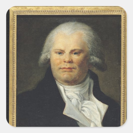 Portrait von Georges Danton Quadratischer Aufkleber (Vorderseite)