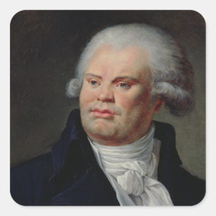 Portrait von Georges Danton Quadratischer Aufkleber