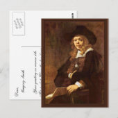 Portrait von Gerard de Lairesse durch Rembrand Postkarte (Vorne/Hinten)