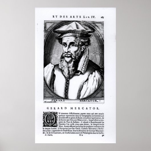 Portrait von Gerard Mercator Poster (Vorne)