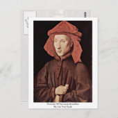 Portrait von Giovanni Arnolfini von Jan Van Eyck Postkarte (Vorne/Hinten)