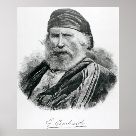 Portrait von Giuseppe Garibaldi Poster (Vorne)