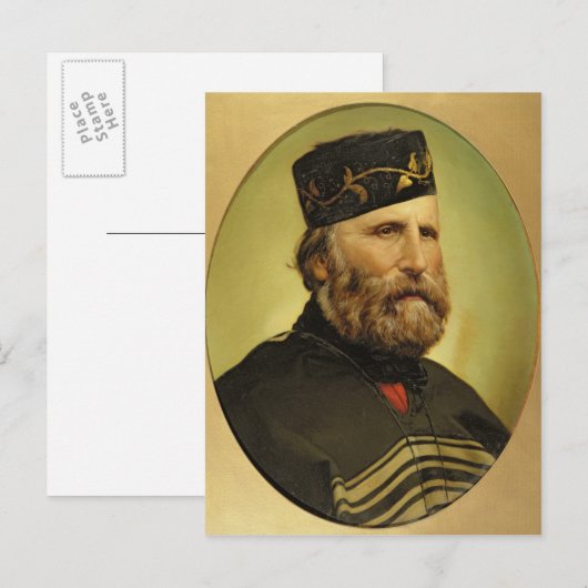 Portrait von Giuseppe Garibaldi Postkarte (Vorne/Hinten)