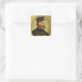 Portrait von Giuseppe Garibaldi Quadratischer Aufkleber (Tasche)