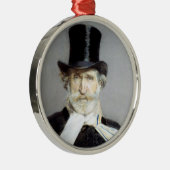 Portrait von Giuseppe Verdi, italienischer Opernko Ornament Aus Metall (Rechts)