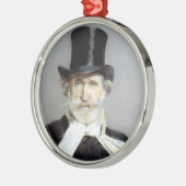 Portrait von Giuseppe Verdi, italienischer Opernko Ornament Aus Metall (Links)