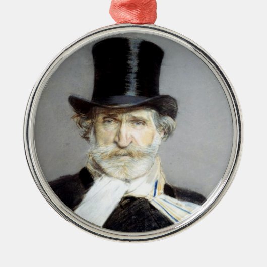 Portrait von Giuseppe Verdi, italienischer Opernko Ornament Aus Metall (Vorne)