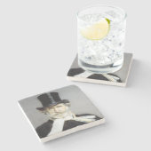 Portrait von Giuseppe Verdi, italienischer Opernko Steinuntersetzer (Seitenansicht)