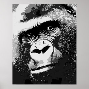 Portrait von Gorilla Poster Print