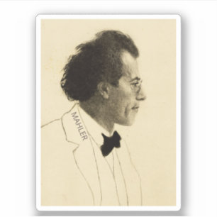 Portrait von Gustav Mahler (1902) Aufkleber