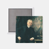 Portrait von Gustave Eiffel 1905 Magnet (Vorderseite/Rückseite)