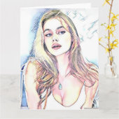 Portrait von Hailey Karte (Gelbe Blume)