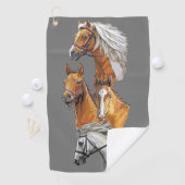 Portrait von Hand zeichnend Pferden Golfhandtuch (Insitu)