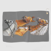 Portrait von Hand zeichnend Pferden Golfhandtuch (Horizontal)