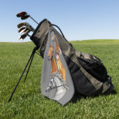 Portrait von Hand zeichnend Pferden Golfhandtuch (Gras)