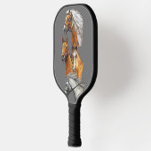 Portrait von Hand zeichnend Pferden Pickleball Schläger (Links)