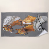 Portrait von Hand zeichnend Pferden Strandtuch (Vorderseite)