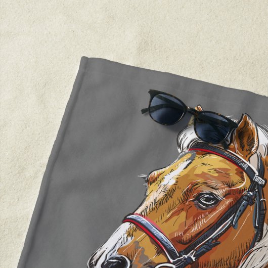 Portrait von Hand zeichnend Pferden Strandtuch (Beispiel)