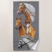 Portrait von Hand zeichnend Pferden Strandtuch (Vorderseite)