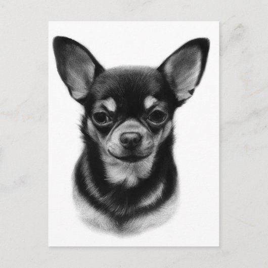 Portrait von handgemalten Chihuahua-Haustieren Postkarte (Vorderseite)