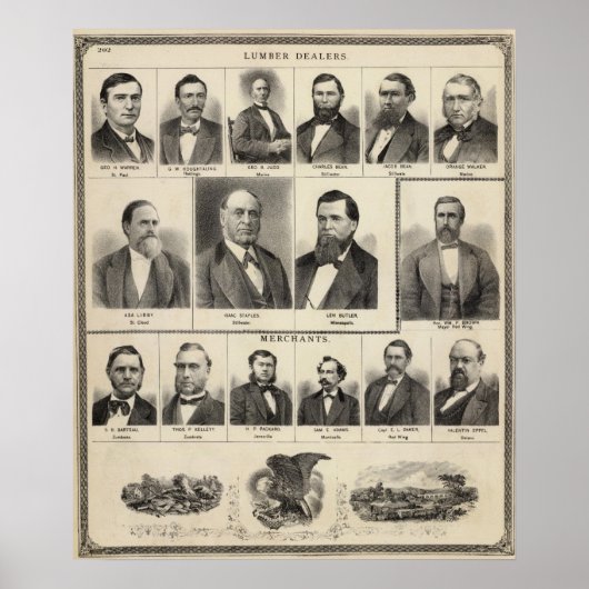Portrait von Händlern, Minnesota Poster (Vorne)