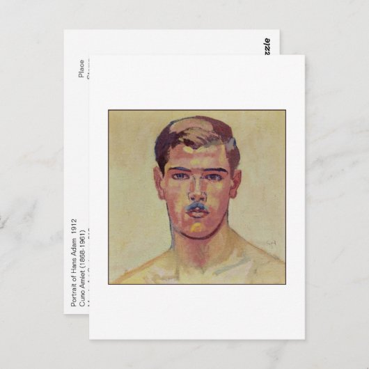 Portrait von Hans Adam von Amiet Postkarte (Vorne/Hinten)