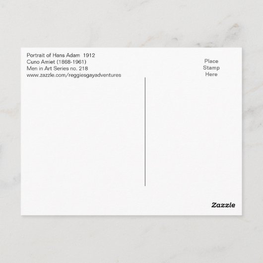 Portrait von Hans Adam von Amiet Postkarte (Rückseite)