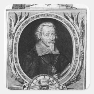 Portrait von Heinrich Schutz Quadratischer Aufkleber