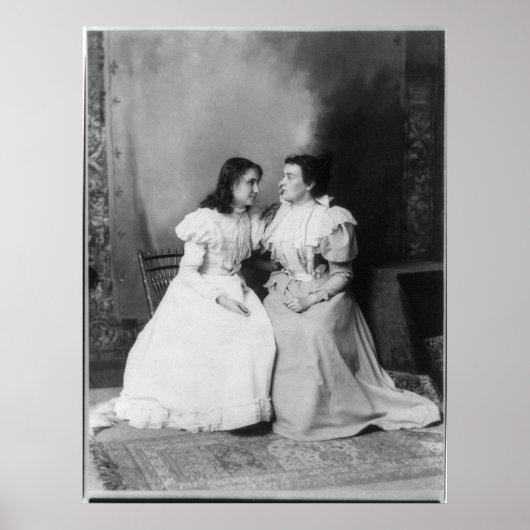 Portrait von Helen Keller und Anne Sullivan Poster (Vorne)