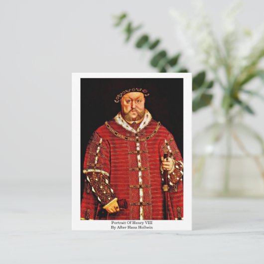 Portrait von Henry VIII von nach Hans Holbein -3 Postkarte (Stehend Vorderseite)