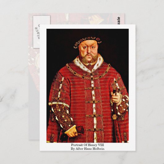 Portrait von Henry VIII von nach Hans Holbein -3 Postkarte (Vorne/Hinten)