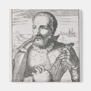 Portrait von Hernando de Magallanes Magnet