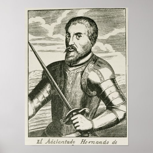 Portrait von Hernando de Soto Poster (Vorne)