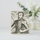 Portrait von Hernando de Soto Postkarte (Stehend Vorderseite)