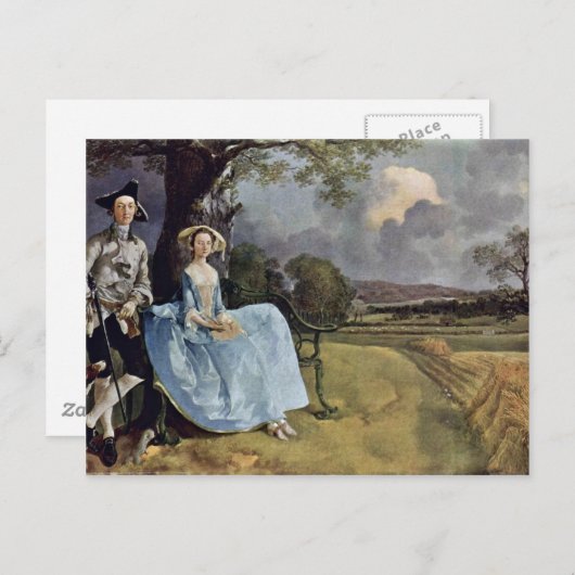 Portrait von Herrn und Frau Andrews von Thomas Gai Postkarte (Vorne/Hinten)