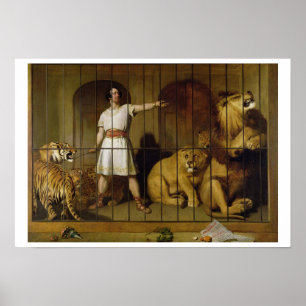 Portrait von Herrn Van Amburgh, wie er mit seinem Poster