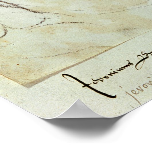 Portrait von Hieronymus Bosch Poster (Ecke)