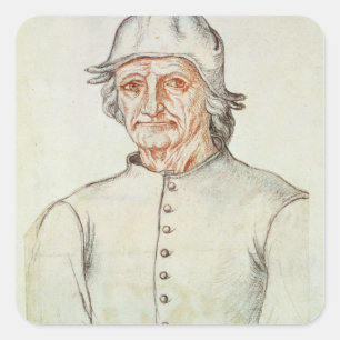 Portrait von Hieronymus Bosch Quadratischer Aufkleber