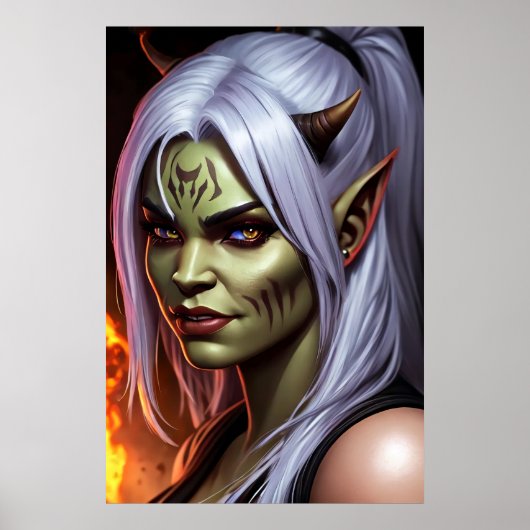 Portrait von Hybridfrauen des Menschen | Art der A Poster (Vorne)