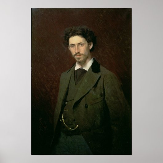 Portrait von Ilya Efimovich Repin, 1876 Poster (Vorne)