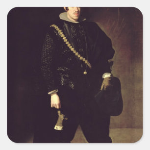 Portrait von Infante Don Carlos c.1626-27 Quadratischer Aufkleber