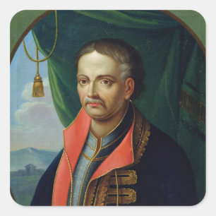 Portrait von Ivan Mazepa Quadratischer Aufkleber