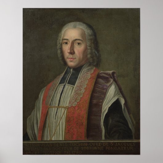 Portrait von Jacques Denis Cochin Poster (Vorne)