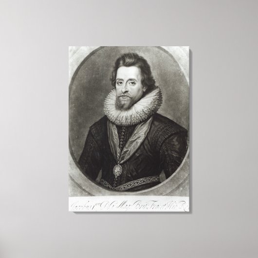 Portrait von James I nach einer Miniatur von Leinwanddruck (Vorderseite)